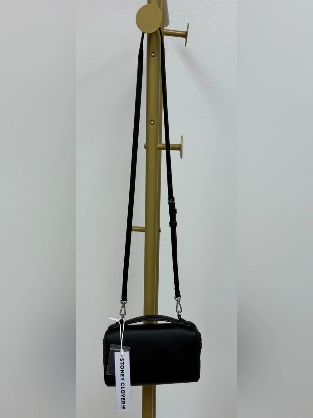Stoney Clover Lane Black Crystal-Studded Cosmetic Case with Heart Zippers